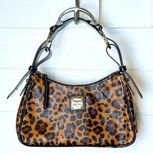 NWOT Dooney & Bourke Brown Black Cheetah Print Medium Hobo Shoulder Handbag